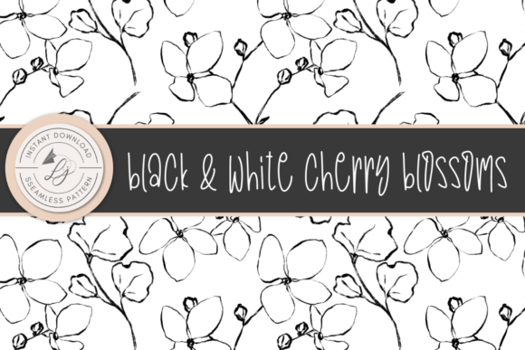 Black White Seamless Cherry Blossoms: A Timeless Design for Creative Projects
