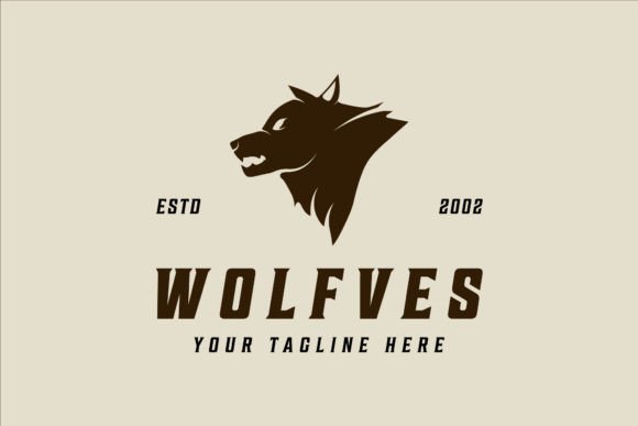 Head of Wolf Logo Vintage Vector Design: A Timeless Graphic Asset for Modern Use